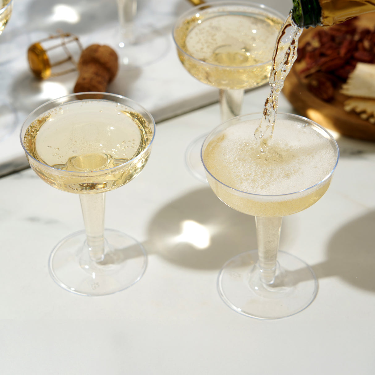 Party 5 oz Plastic Champagne Coupes in Clear, Set of 20