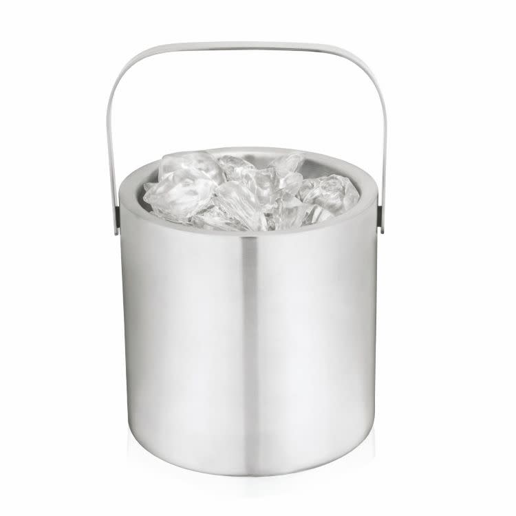 Double Walled Stainless Steel Ice Bucket with Tongs