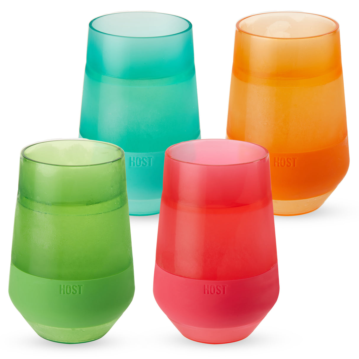 Wine FREEZE XL Cooling Cup in Assorted Vivid Colors, Set of 4