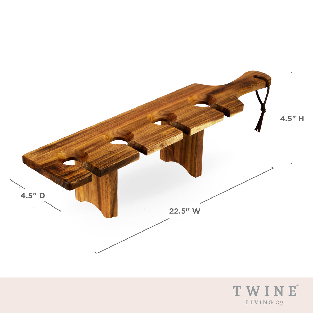Acacia Wood Easy Transport Wine Flight Carrier
