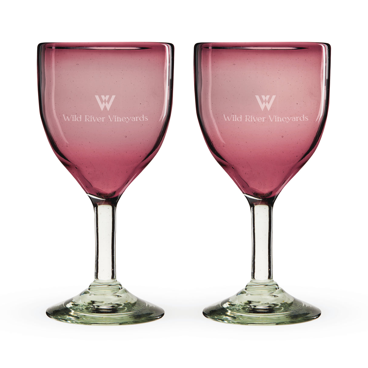 Segunda Vida Rosado Recycled Stemmed Wine Glasses, Set of 2