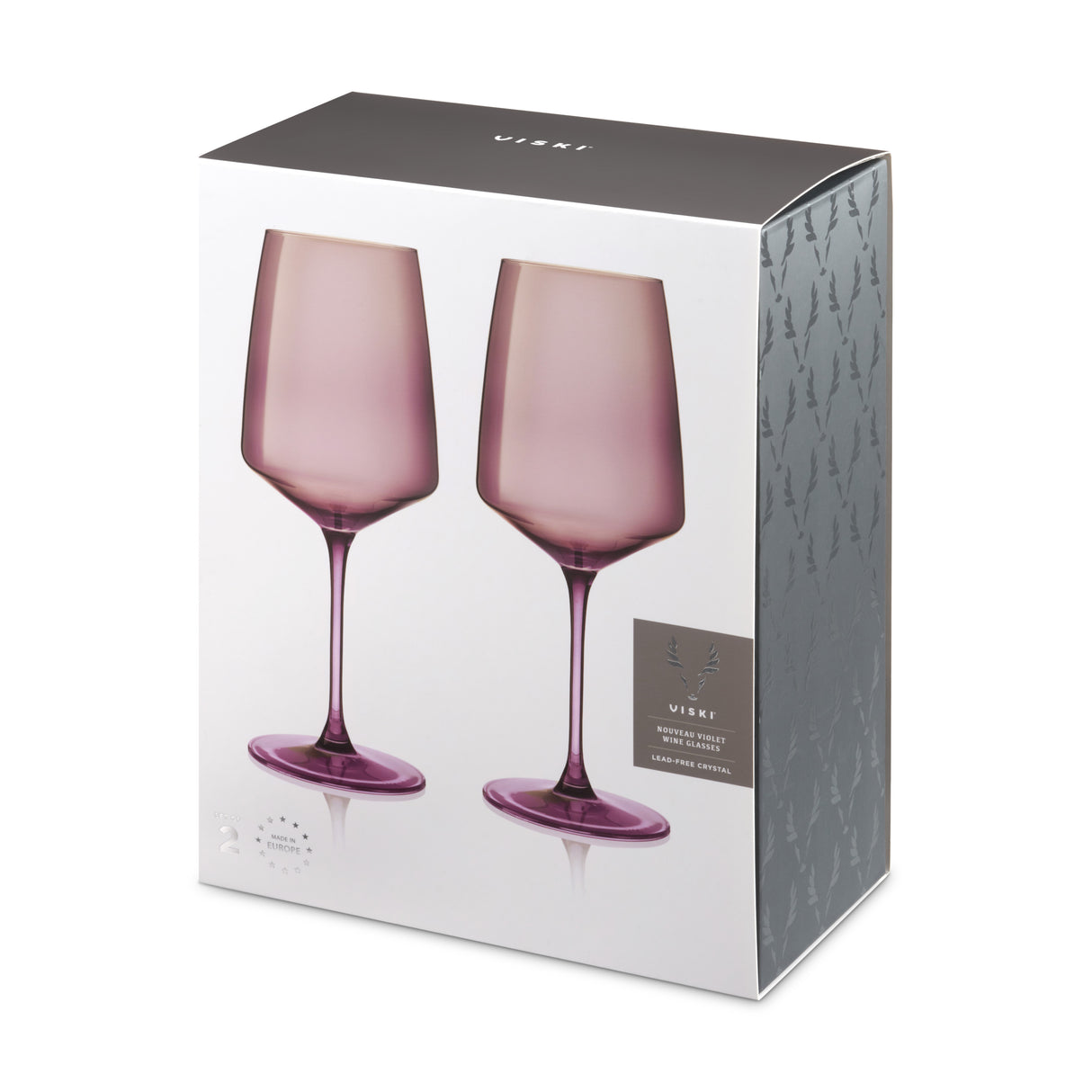 Reserve Nouveau Crystal Wine Glasses in Violet, Set of 2