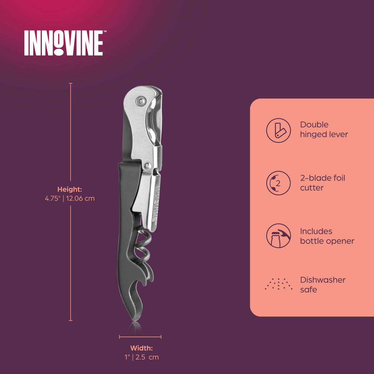 Double Hinge Corkscrew in Graphite