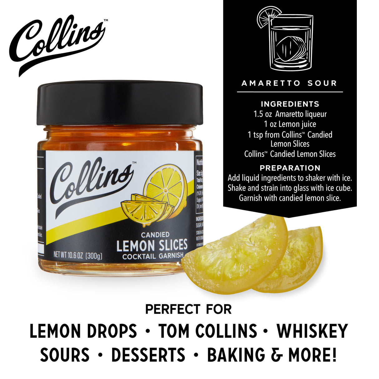 Candied Lemon Slices in Syrup, 10.6 oz