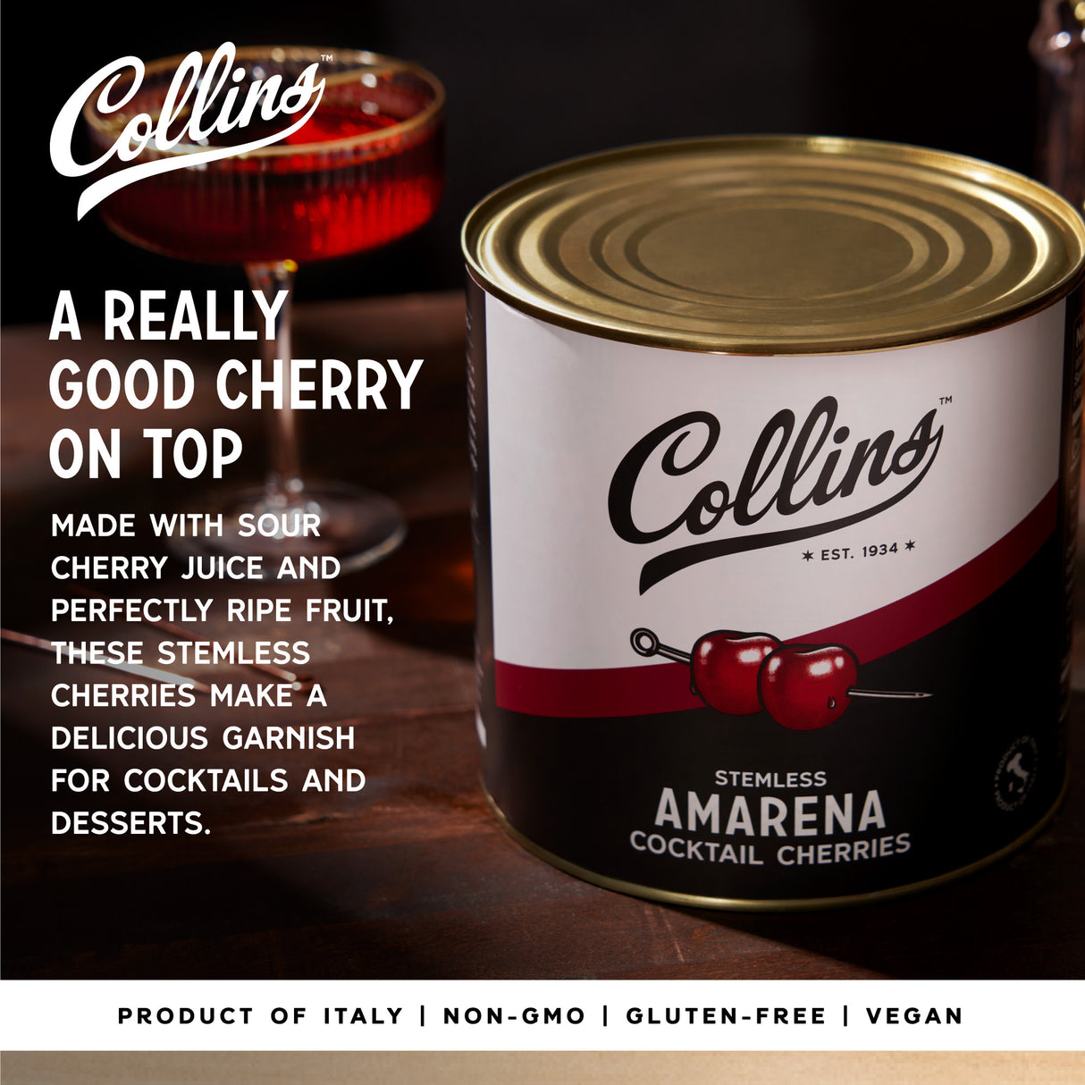 Stemless Amarena Cherries, 7 lbs