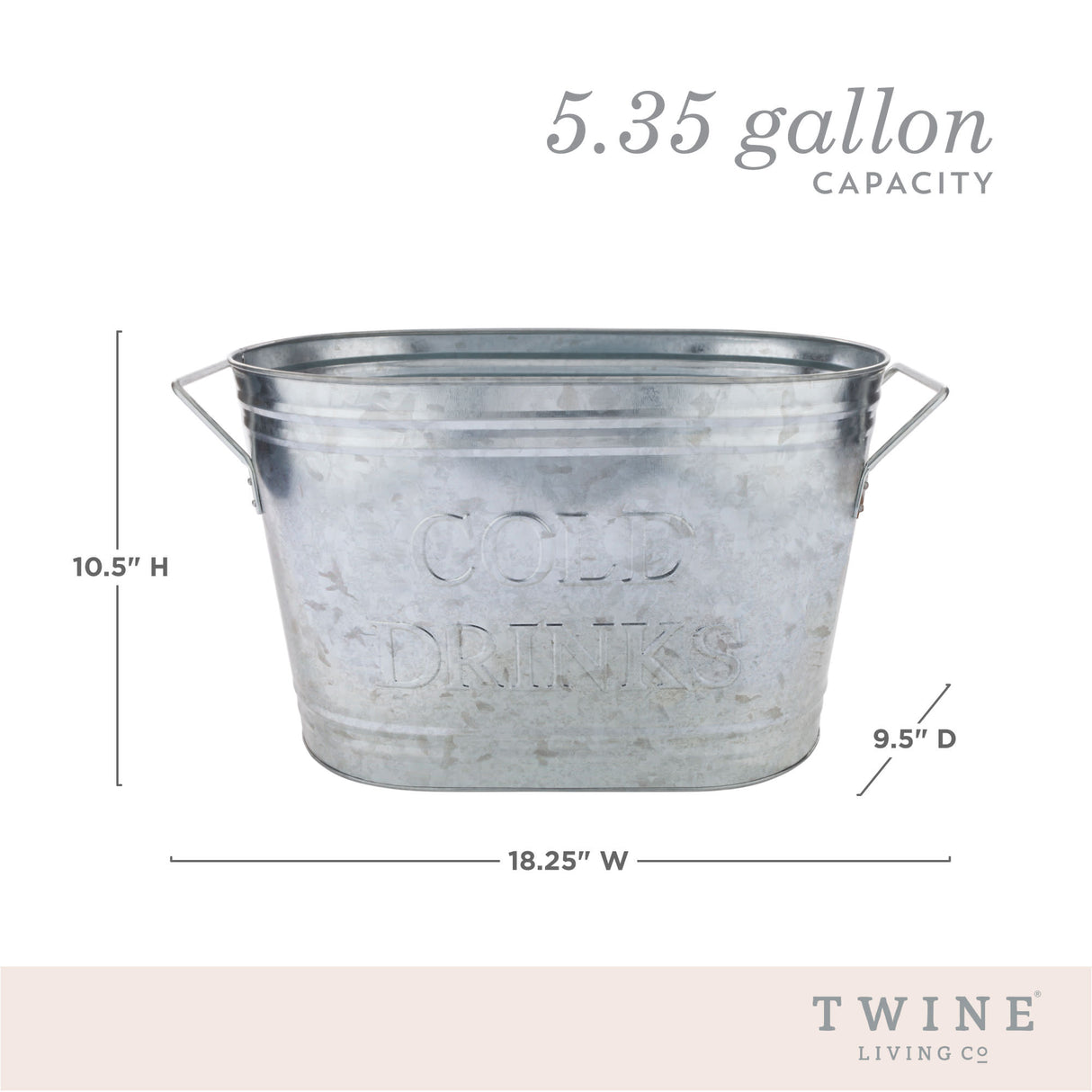 Cold Drinks Galvanized Metal Beverage Tub