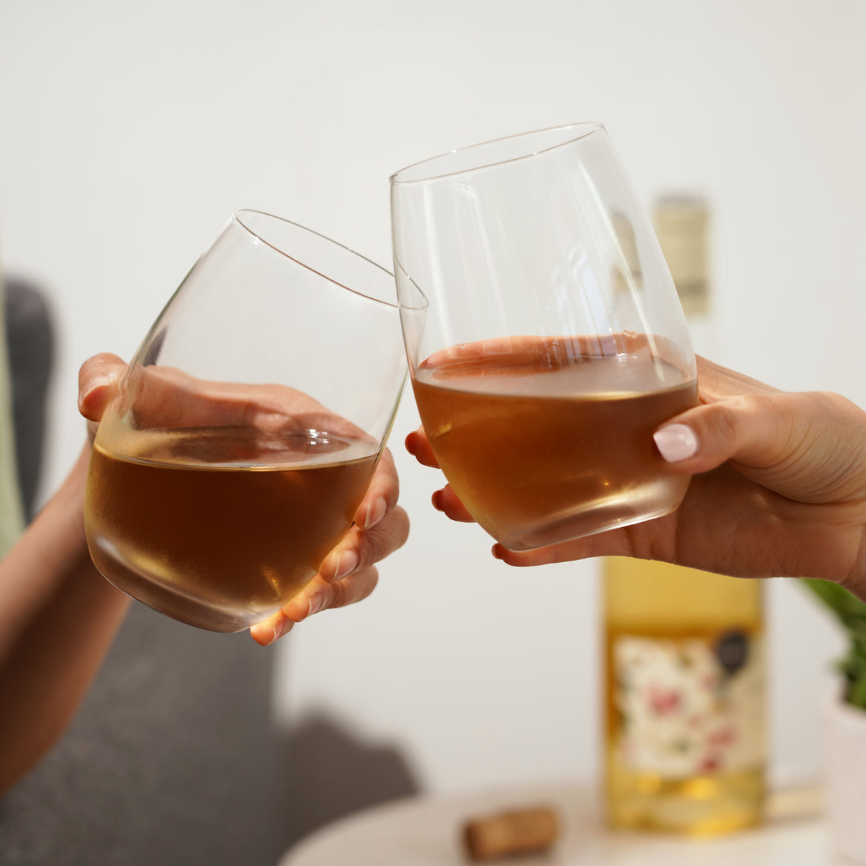 Chateau Stemless White Wine Glasses, Set of 4