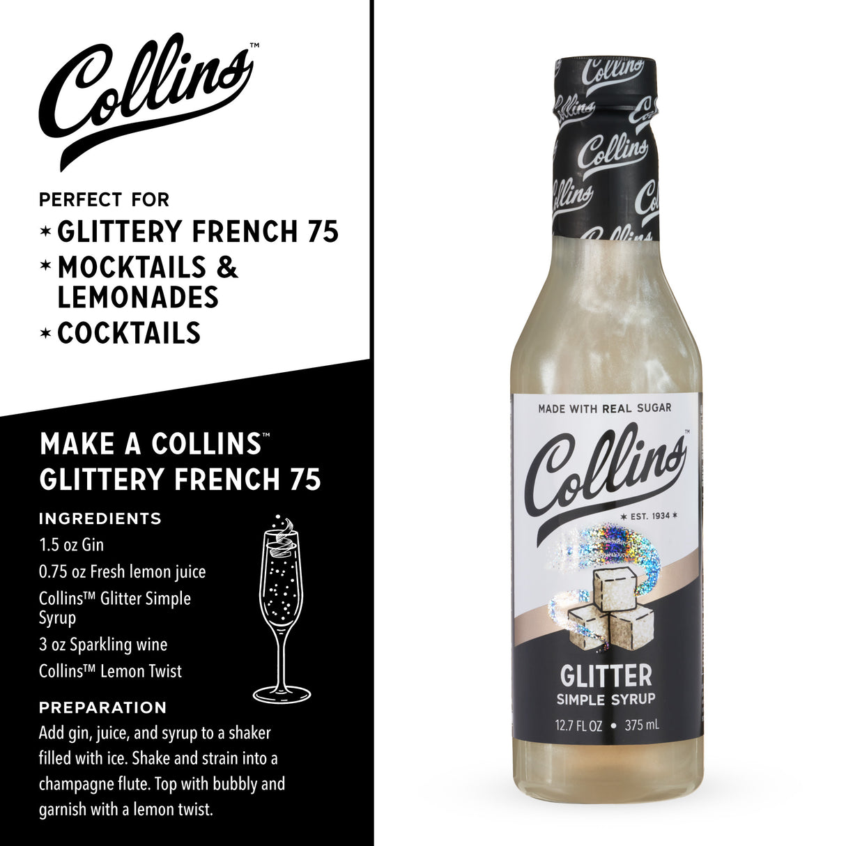 Glitter Simple Syrup, 12.7 oz