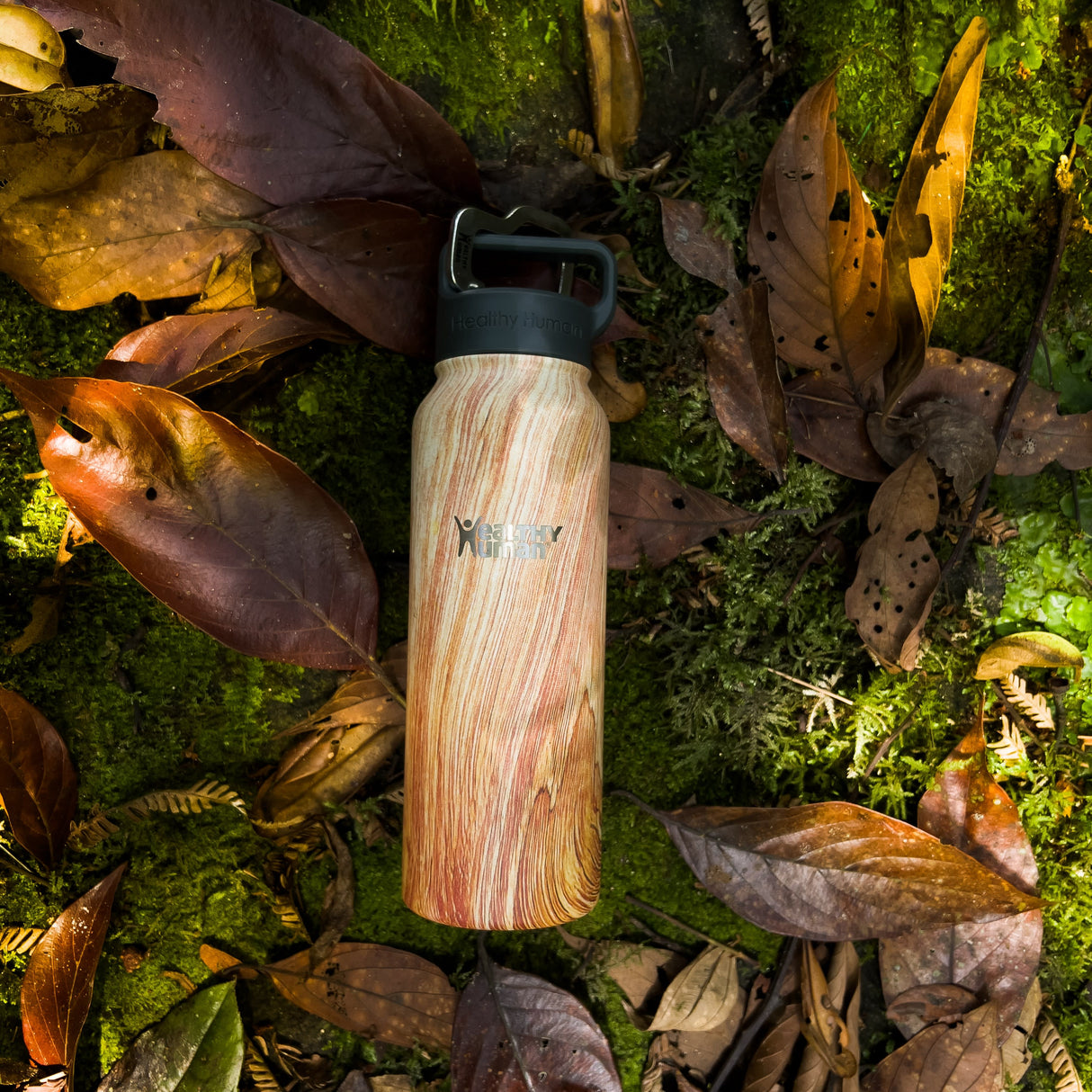 The Stein Water Bottle in Natural Wood, 21 oz