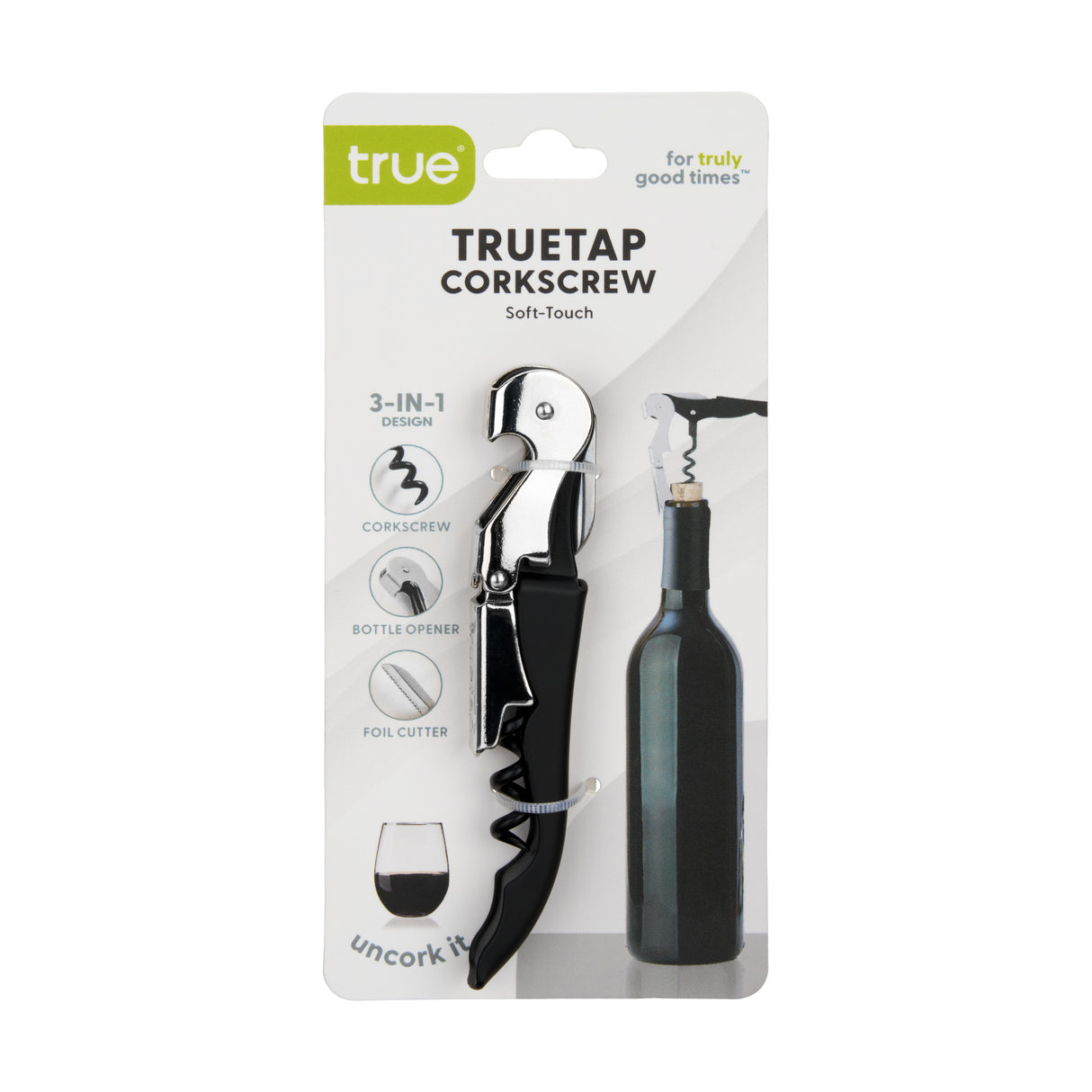 Truetap Waiter's Corkscrew in Soft-Touch Black