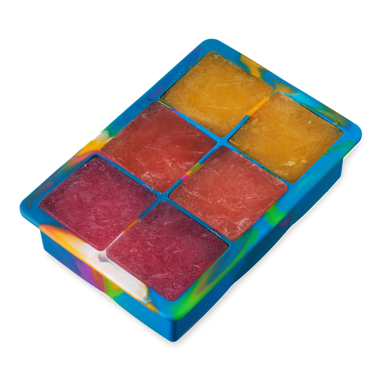 2" Ice Cube Tray with Lid in Colored Marble