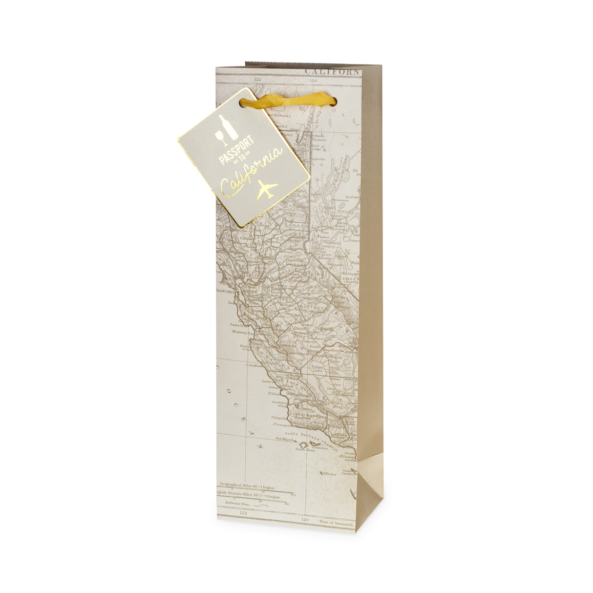 California Map Single Bottle Wine Bag