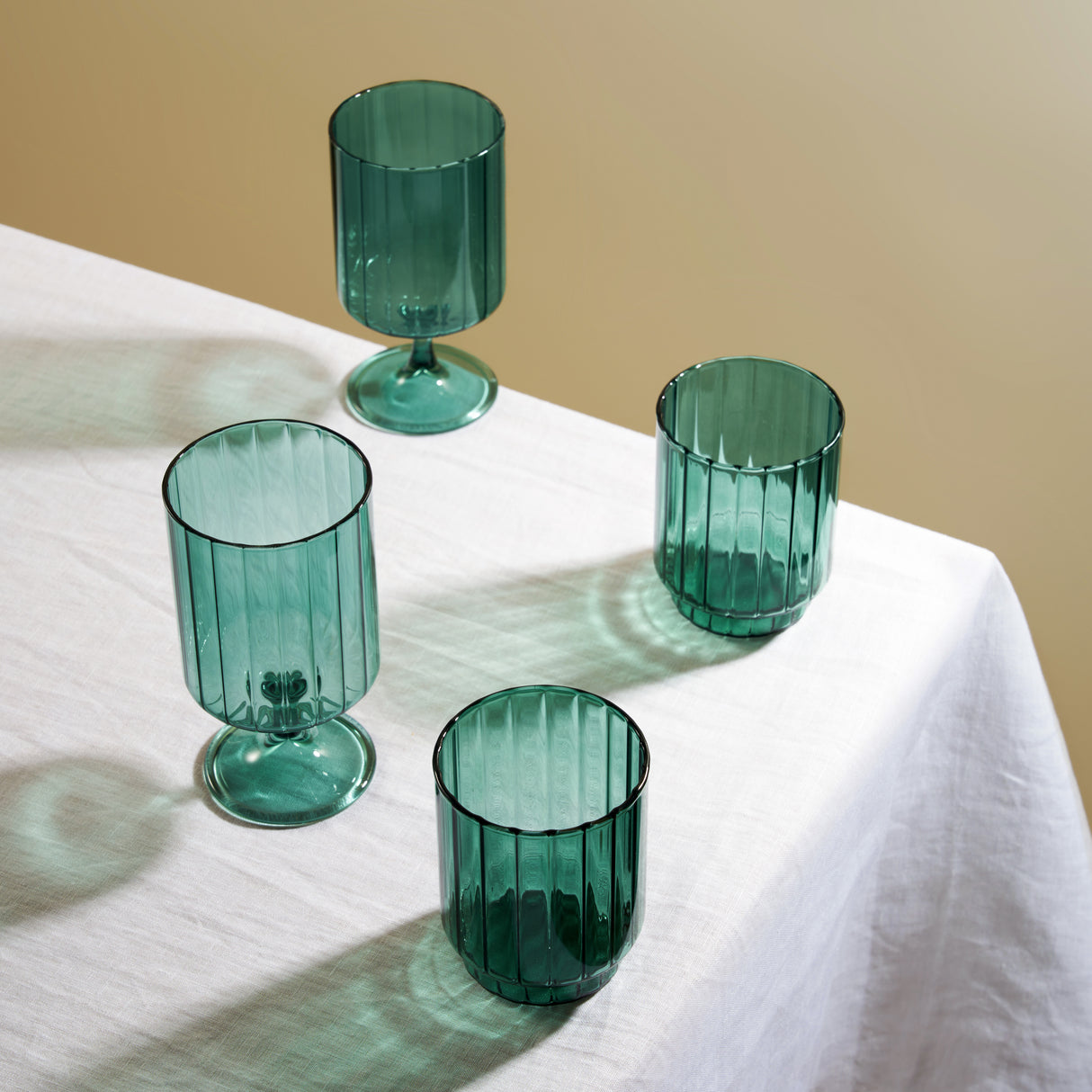 Malachite Stemmed Optic Tumblers, Set of 2