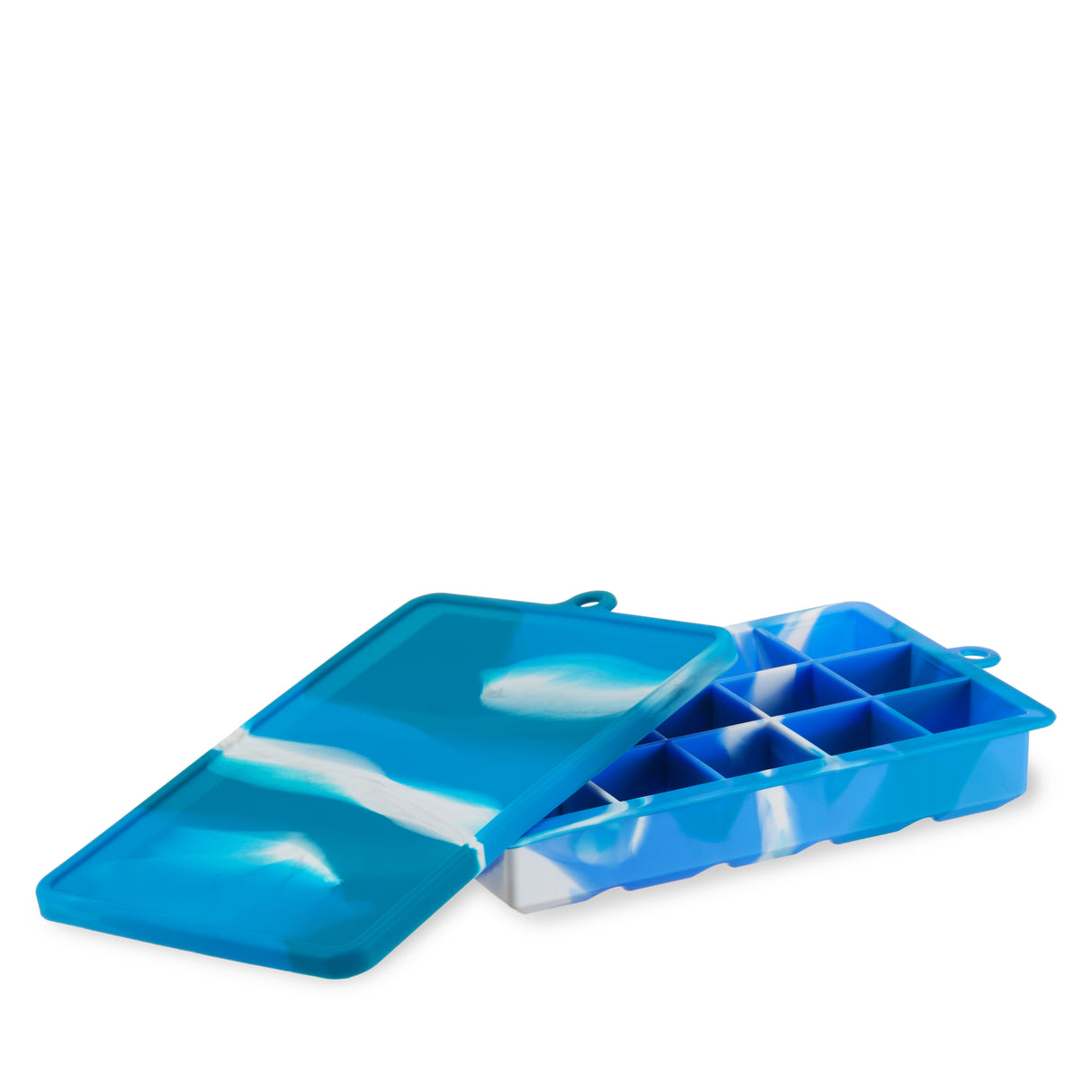 1.25" Ice Cube Tray with Lid in Blue Marble