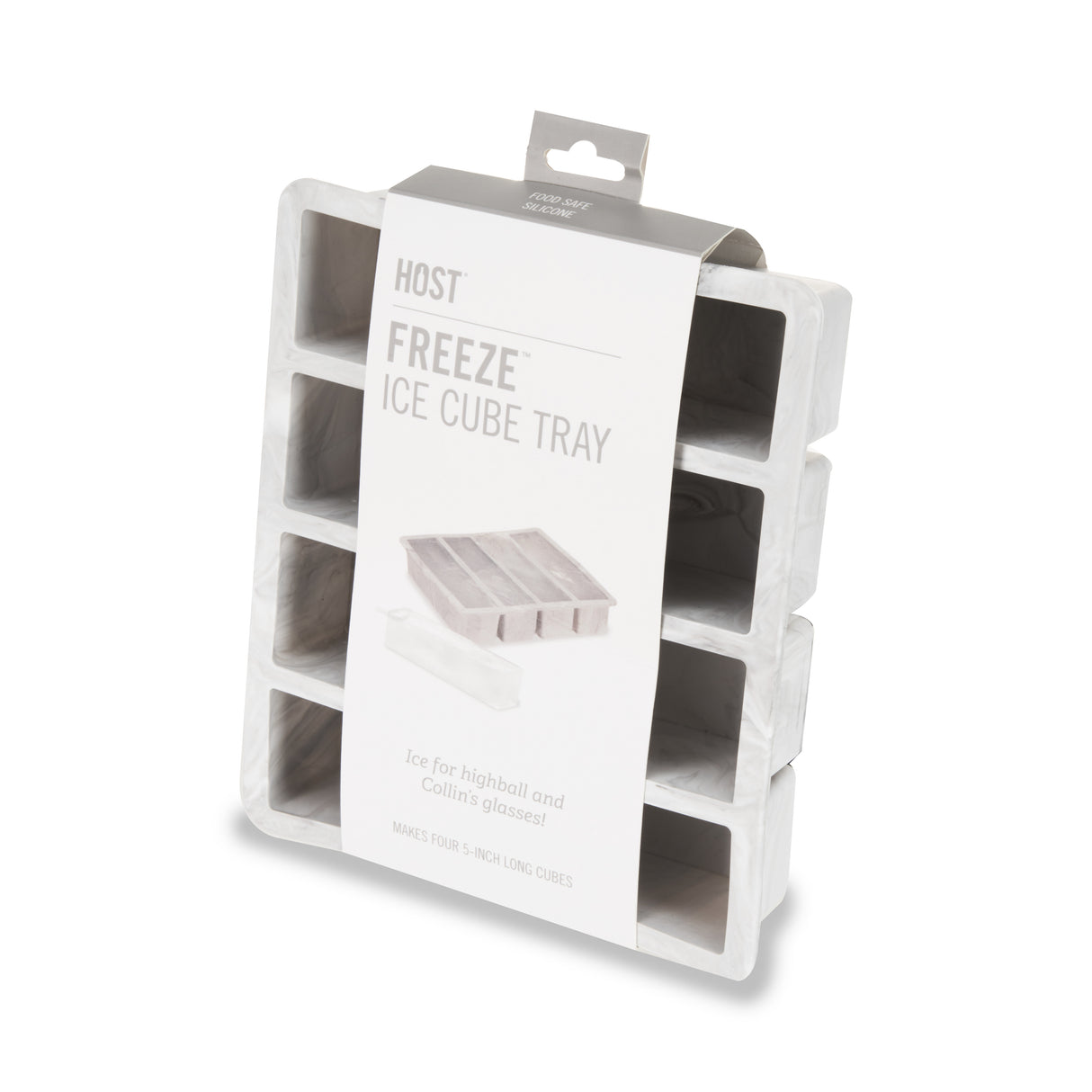 Water Bottle Ice Cube Tray in Gray Marble