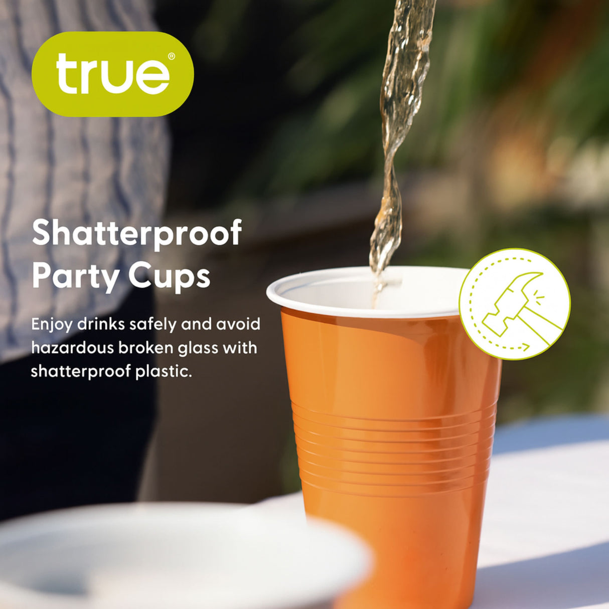 Party 16 oz Plastic Cups in Orange, Set of 50