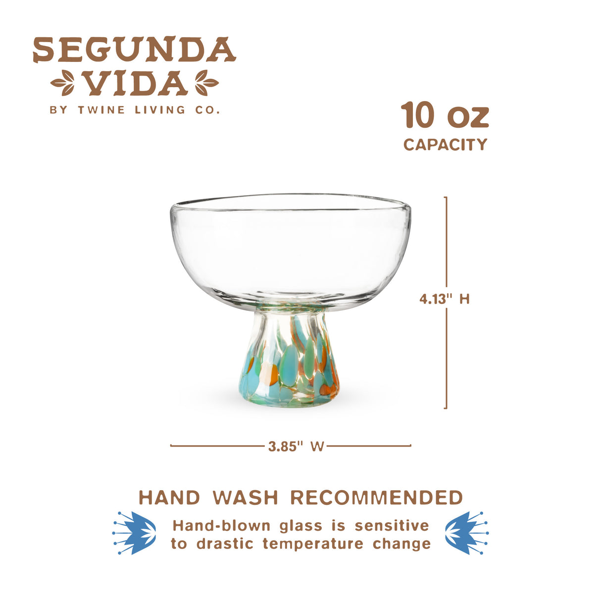 Segunda Vida Viajar Margarita Glasses, Set of 2