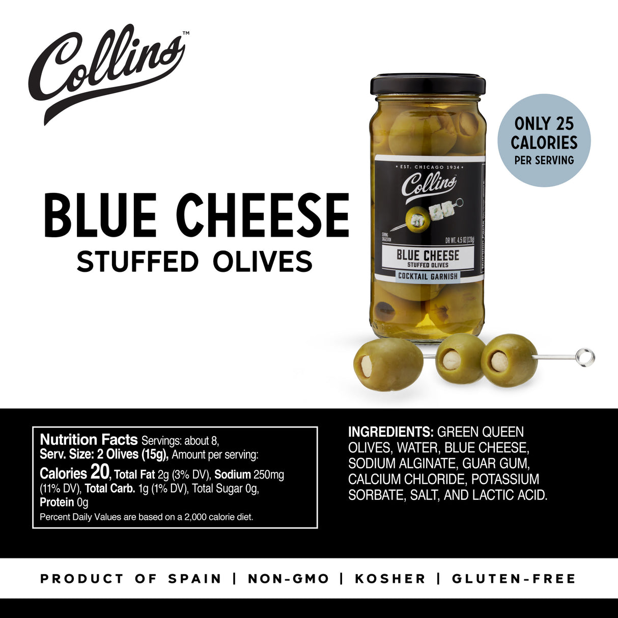 Blue Cheese Stuffed Olives, 4.5 oz