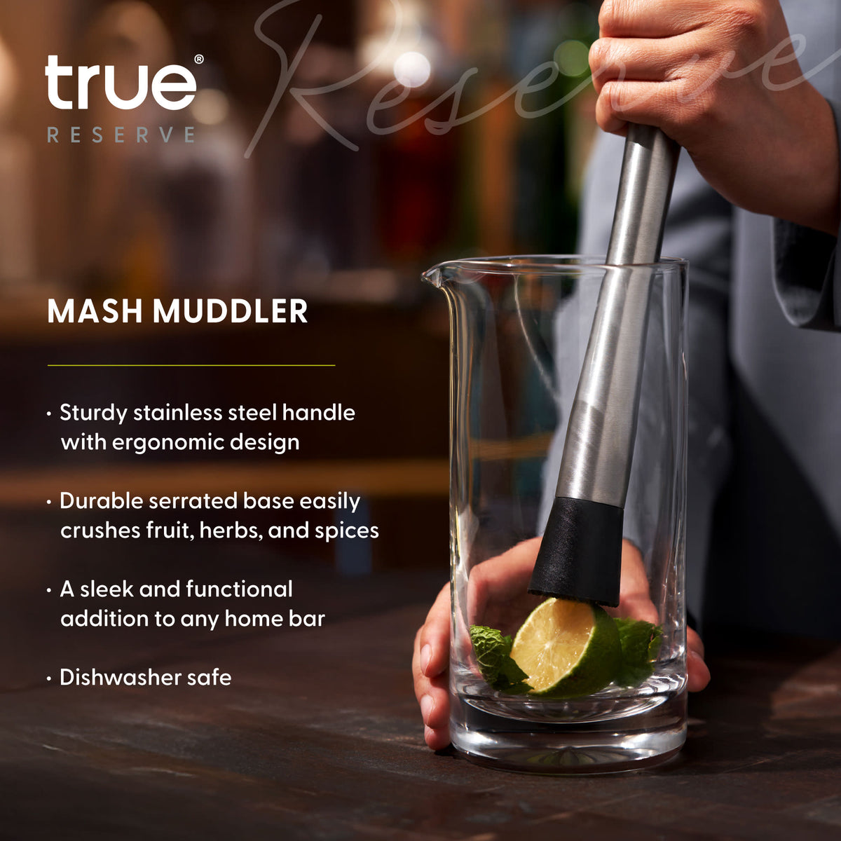 Mash Muddler in Stainless Steel