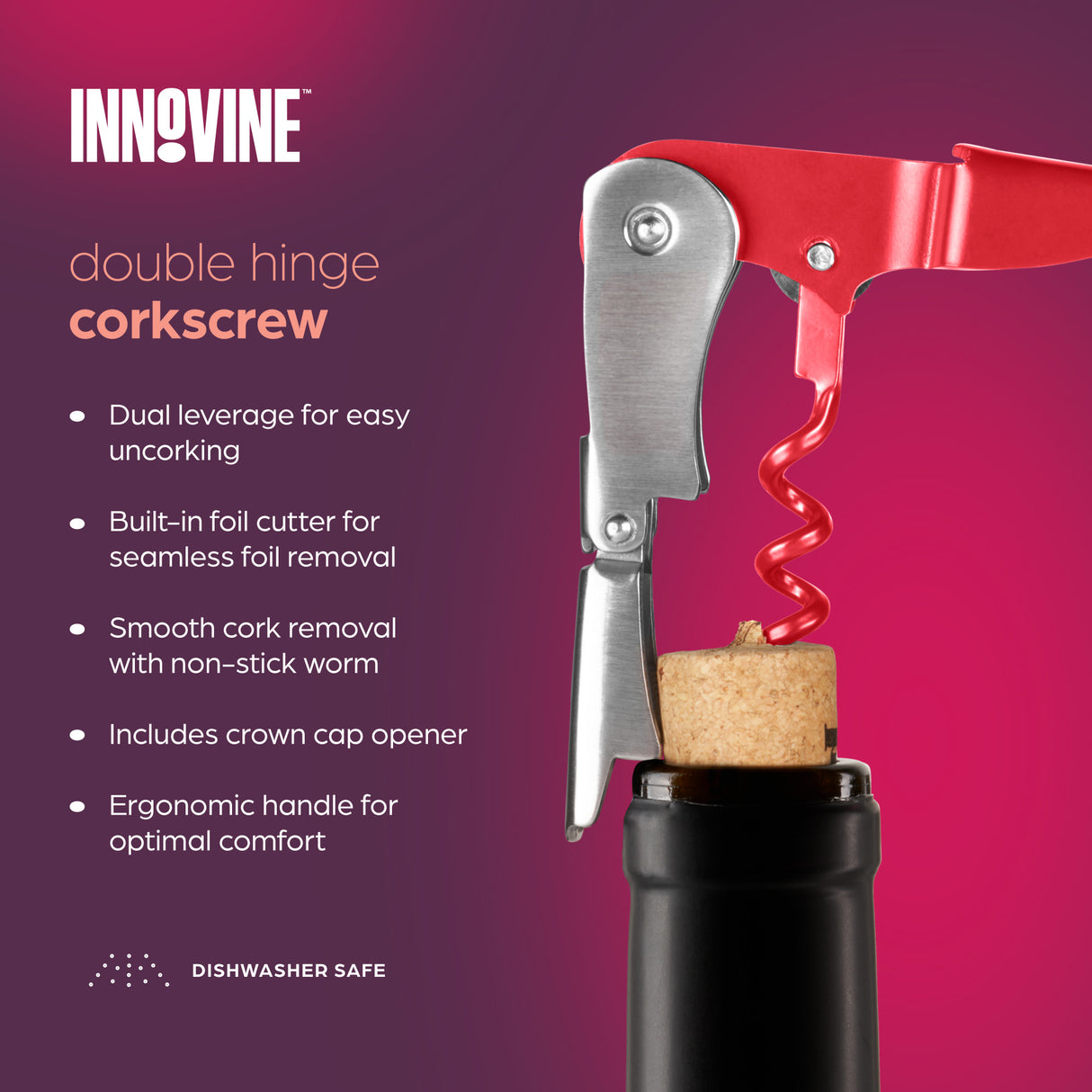 Double Hinge Corkscrew in Raspberry