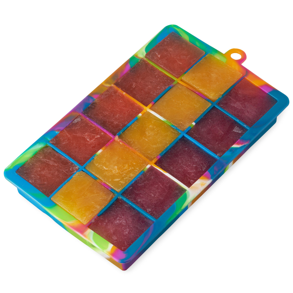 1.25" Ice Cube Tray with Lid in Colored Marble
