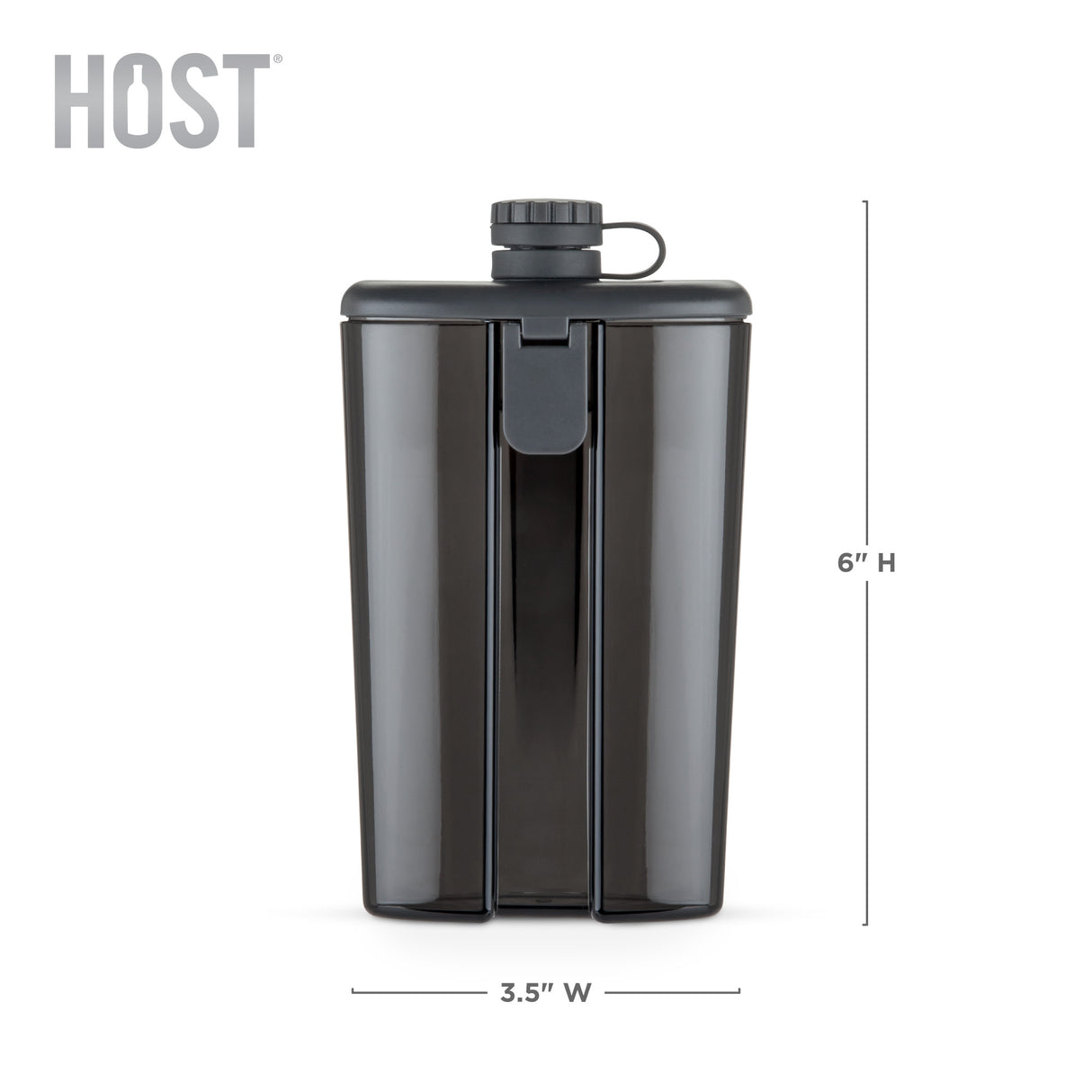 Easy-Fill 6 oz Plastic Flask in Gray