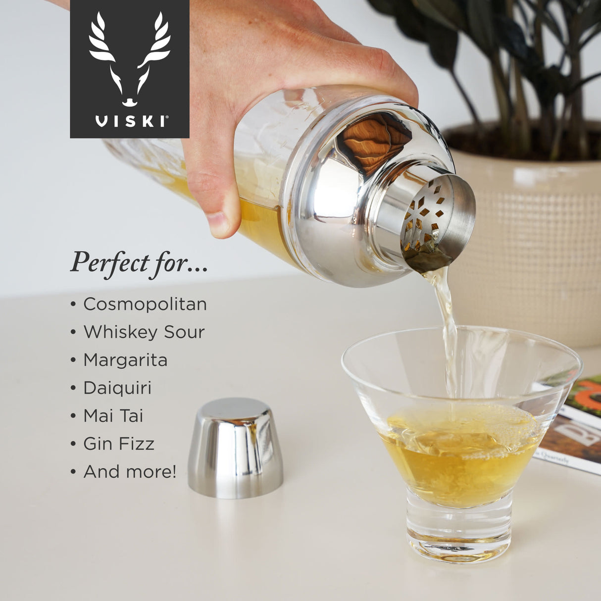 Admiral Crystal Cocktail Shaker in Stainless Steel