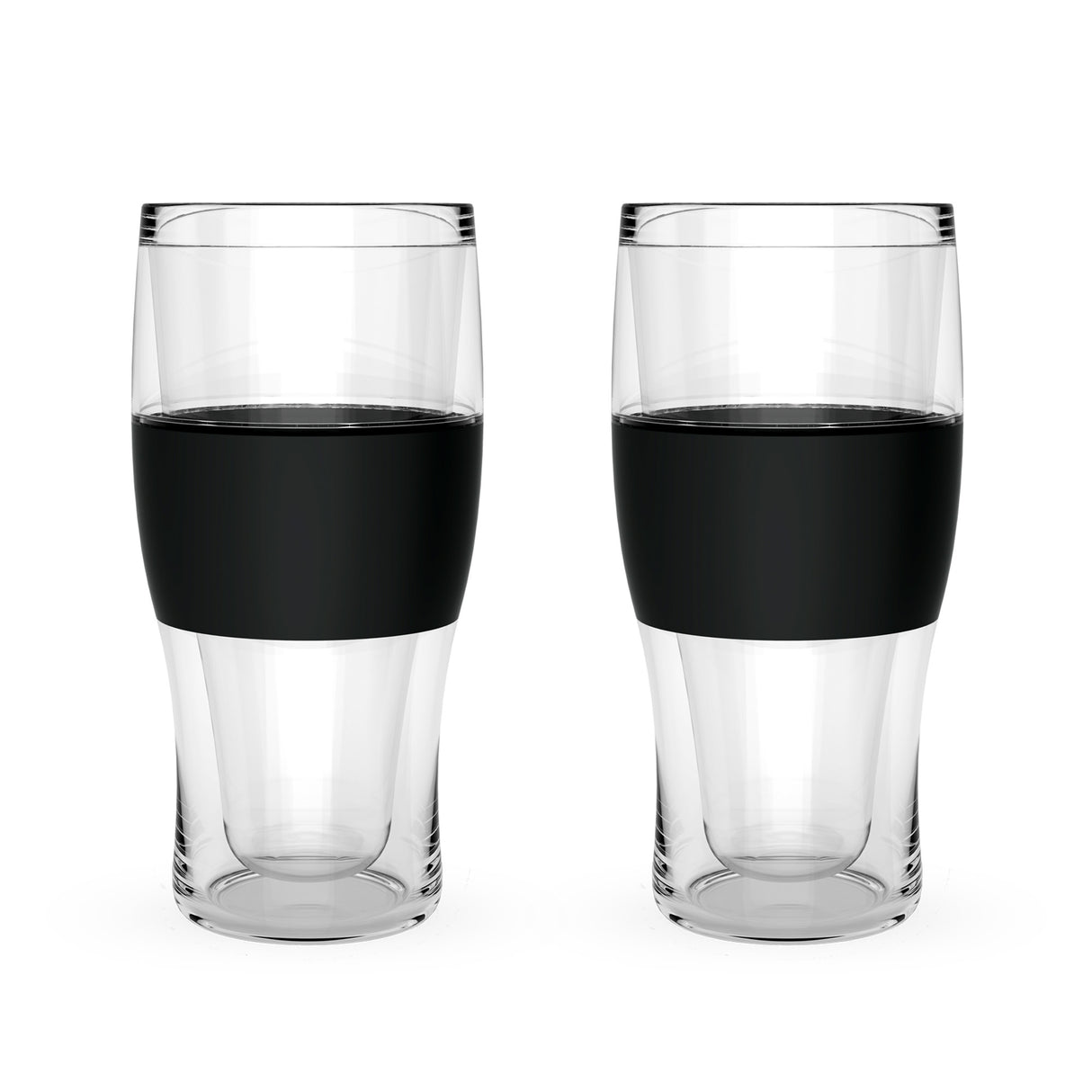 Beer FREEZE Cooling Cup in Black, Set of 2