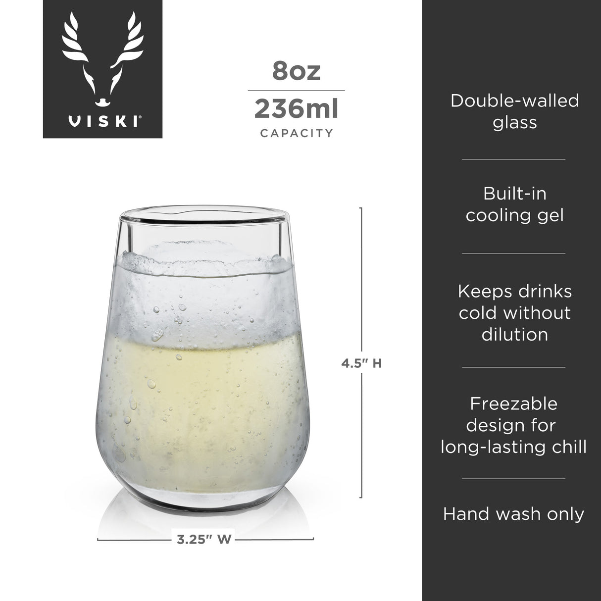Glacier Double Walled Chilling Wine Glass