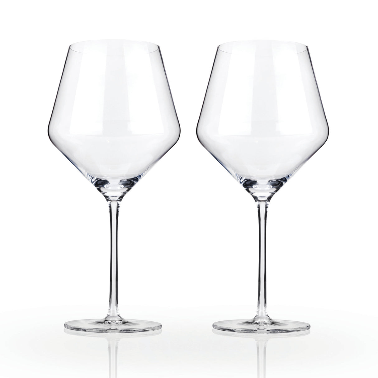 Raye Crystal Angled Burgundy Glasses, Set of 2