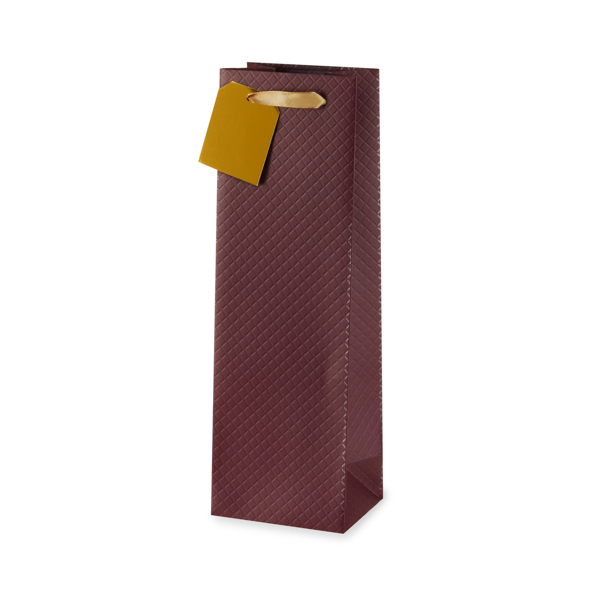 Quilted Single Bottle Wine Bag in Burgundy