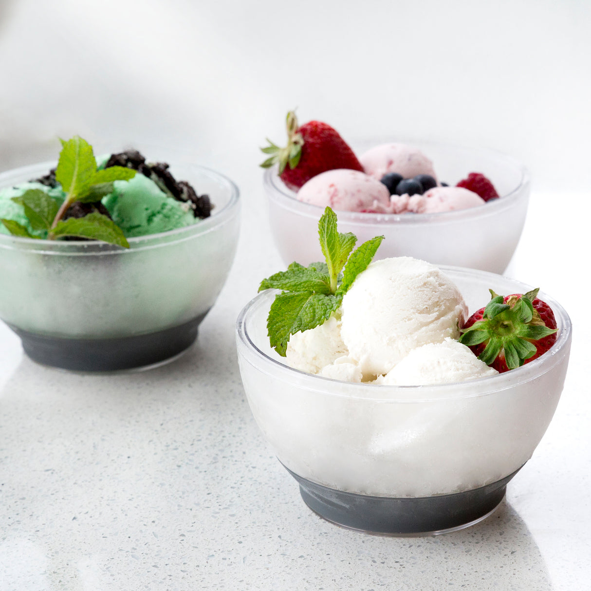 Ice Cream FREEZE Cooling Bowl in Gray, Set of 2