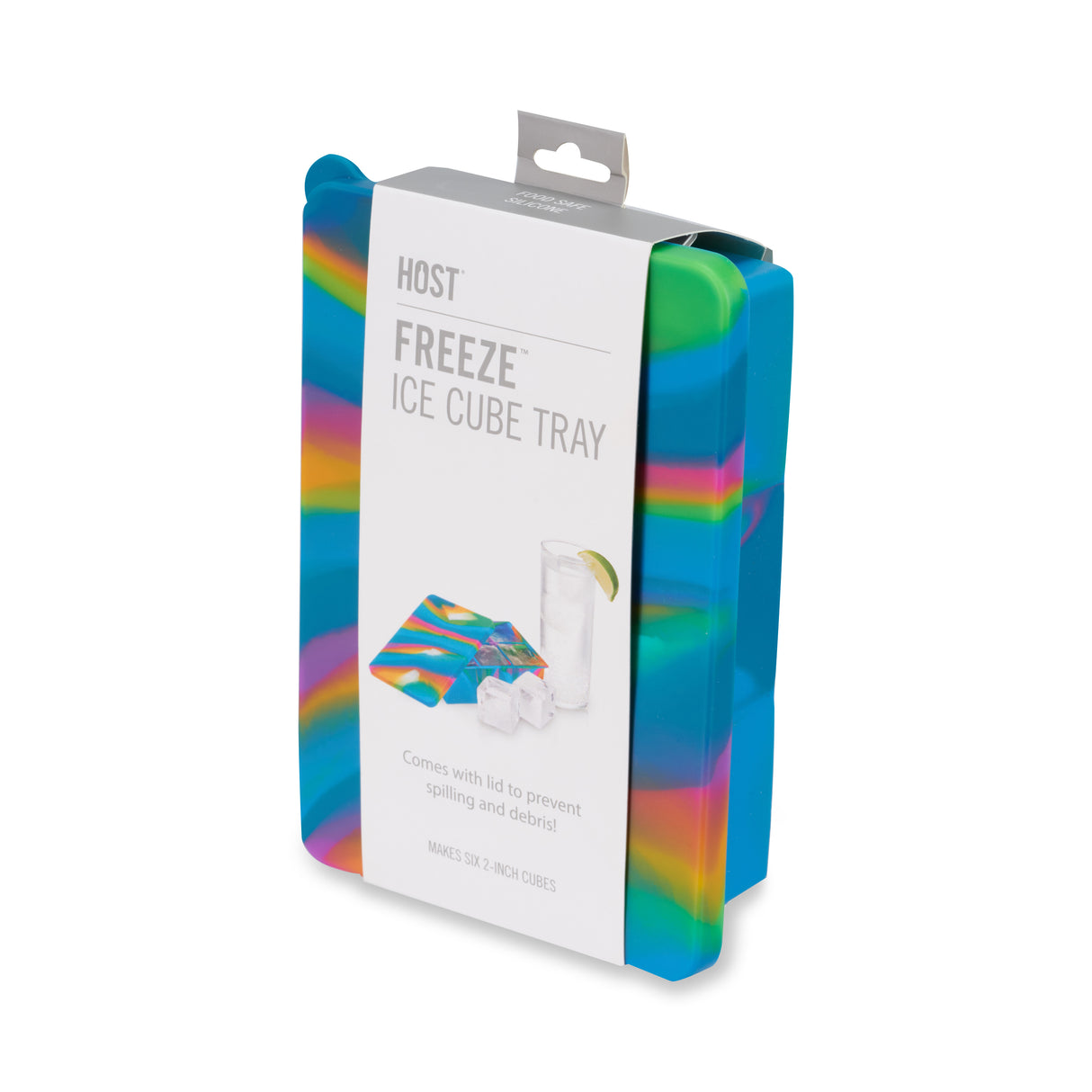 2" Ice Cube Tray with Lid in Colored Marble