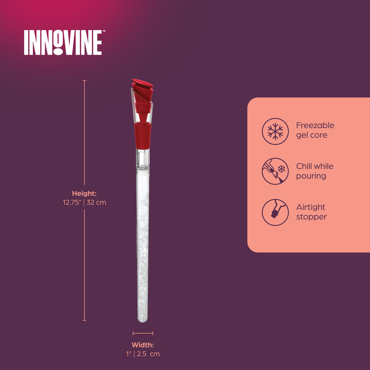 Wine Cooling Wand in Raspberry