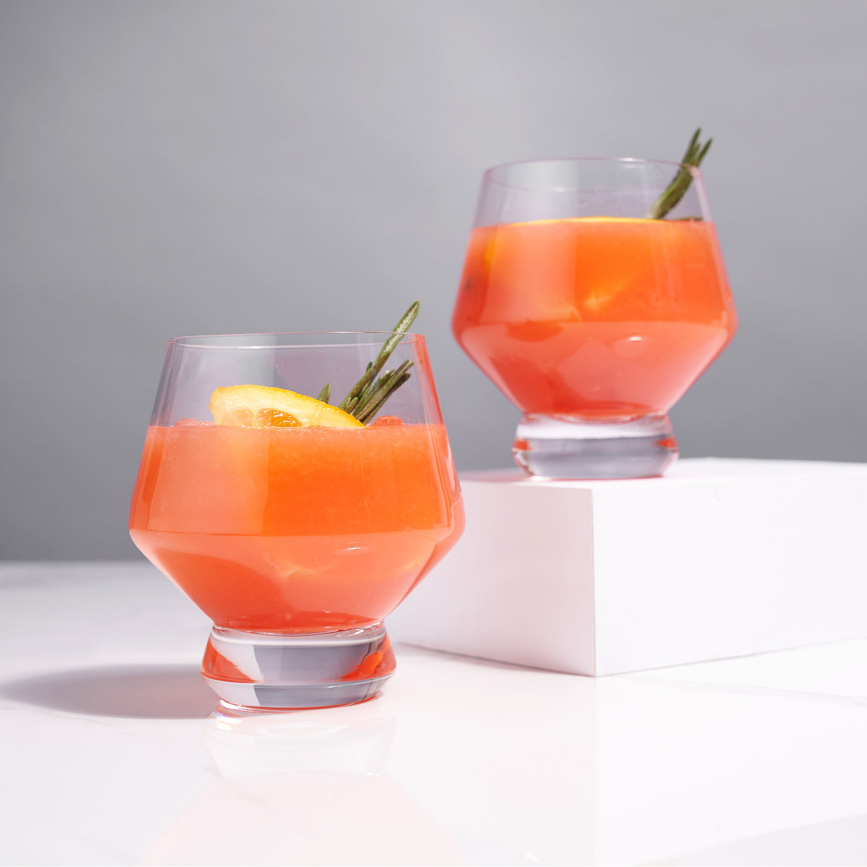 Raye Footed Crystal Punch Glasses, Set of 2
