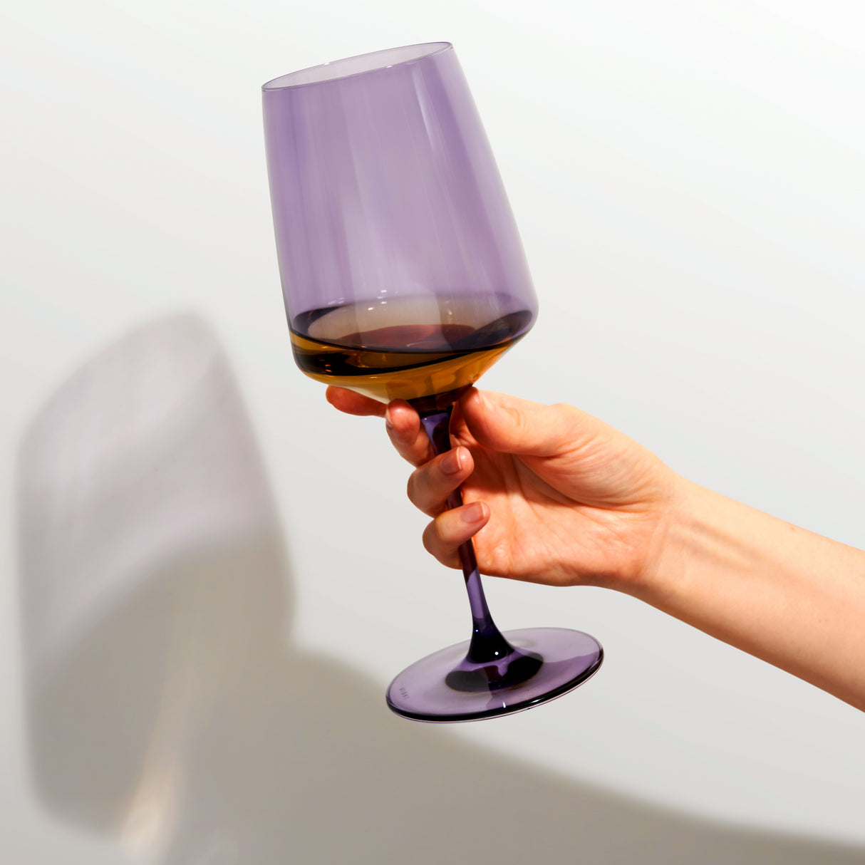 Reserve Nouveau Crystal Wine Glasses in Violet, Set of 2