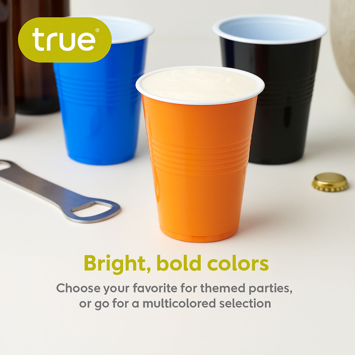 Party 16 oz Plastic Cups in Orange, Set of 50