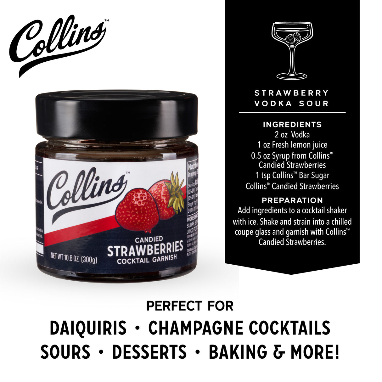 Candied Strawberries in Syrup, 10.6 oz