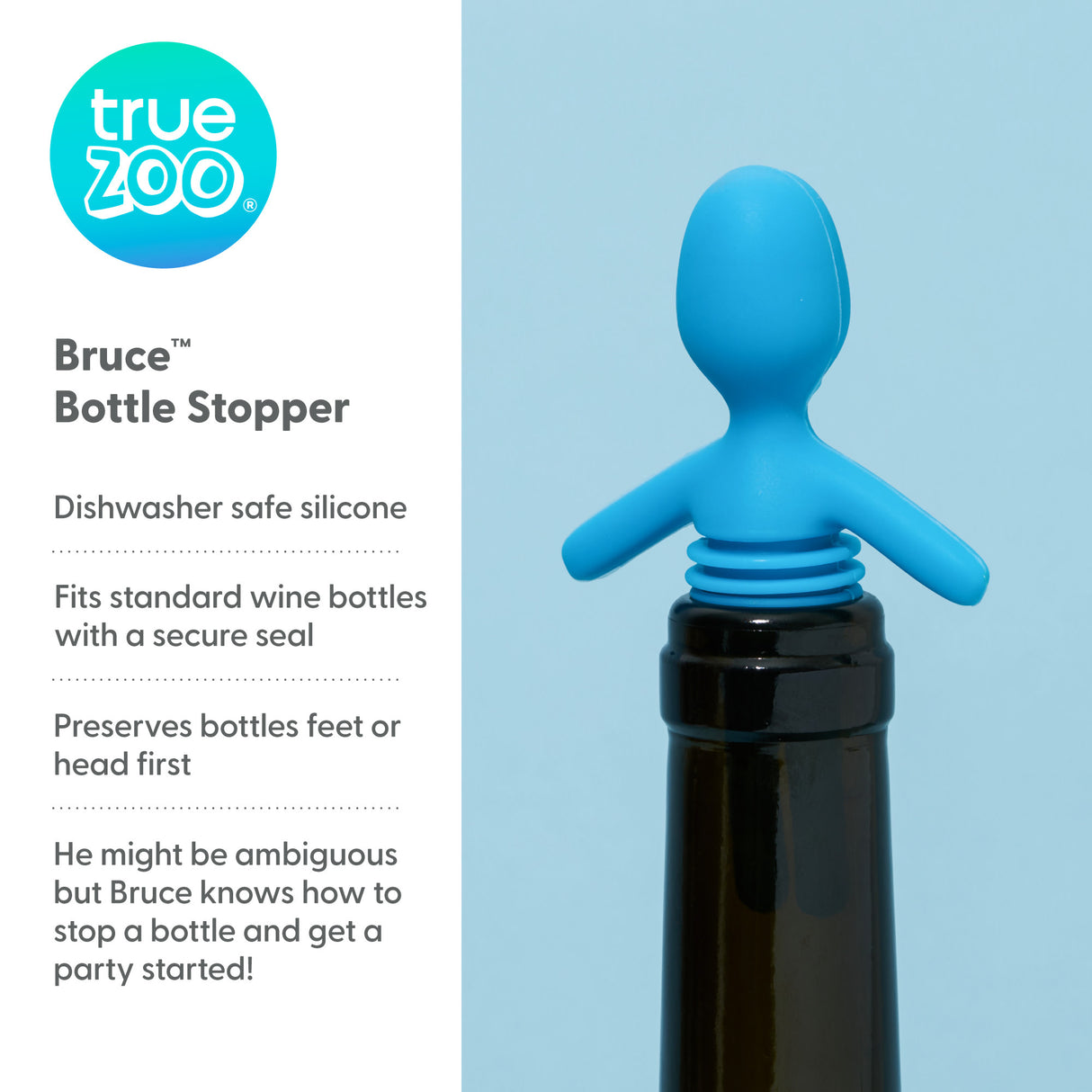 TrueZoo Bruce Silicone Bottle Stopper