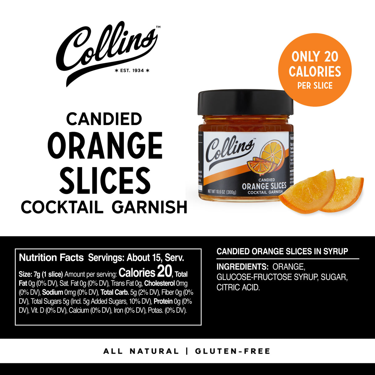 Candied Orange Slices in Syrup, 10.6 oz