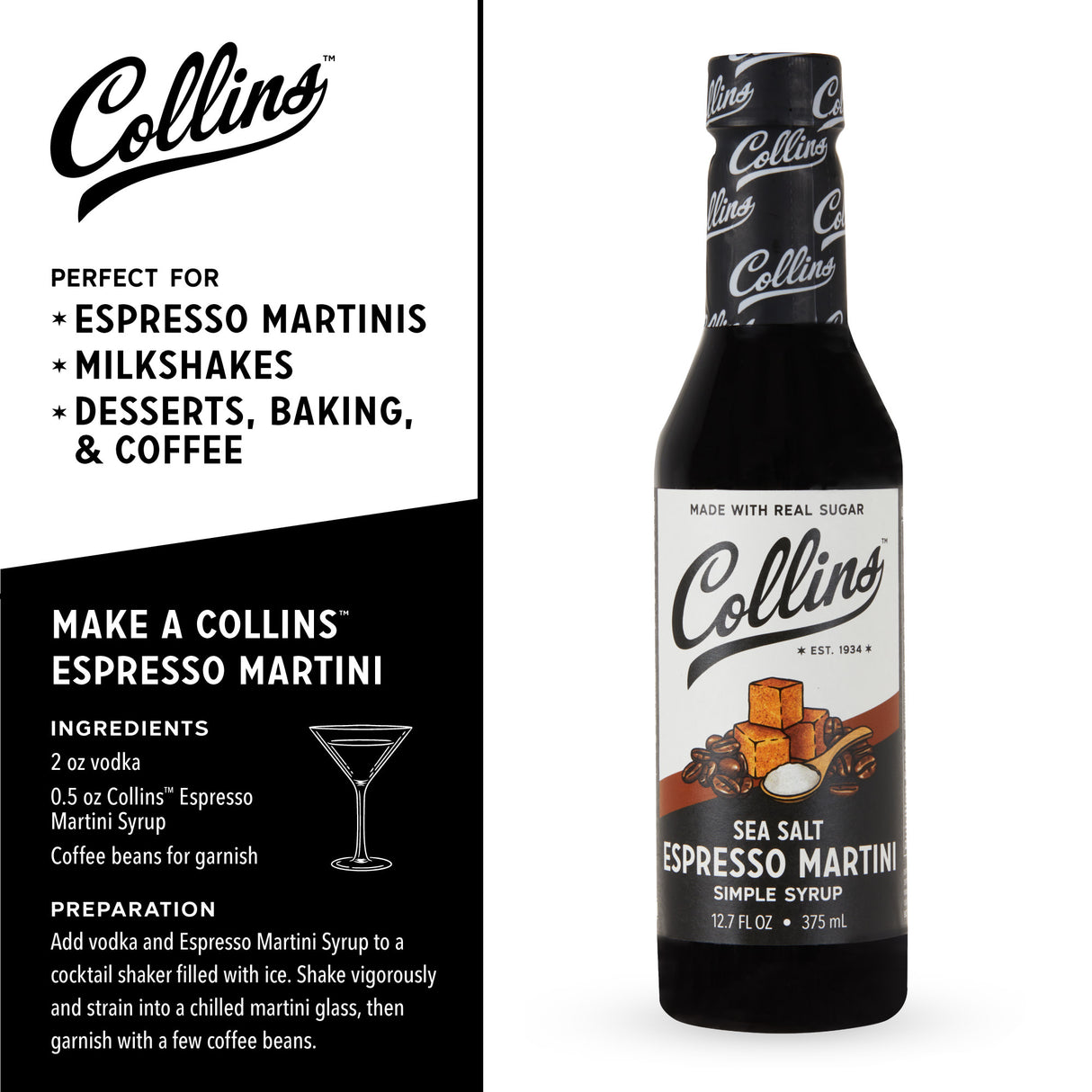 Sea Salt Espresso Martini Syrup, 12.7 oz