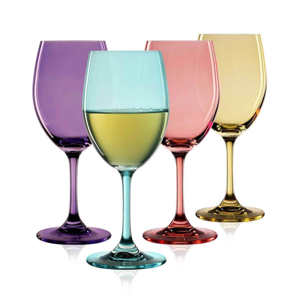 Chroma Colorful Stemmed Wine Glasses, Set of 4