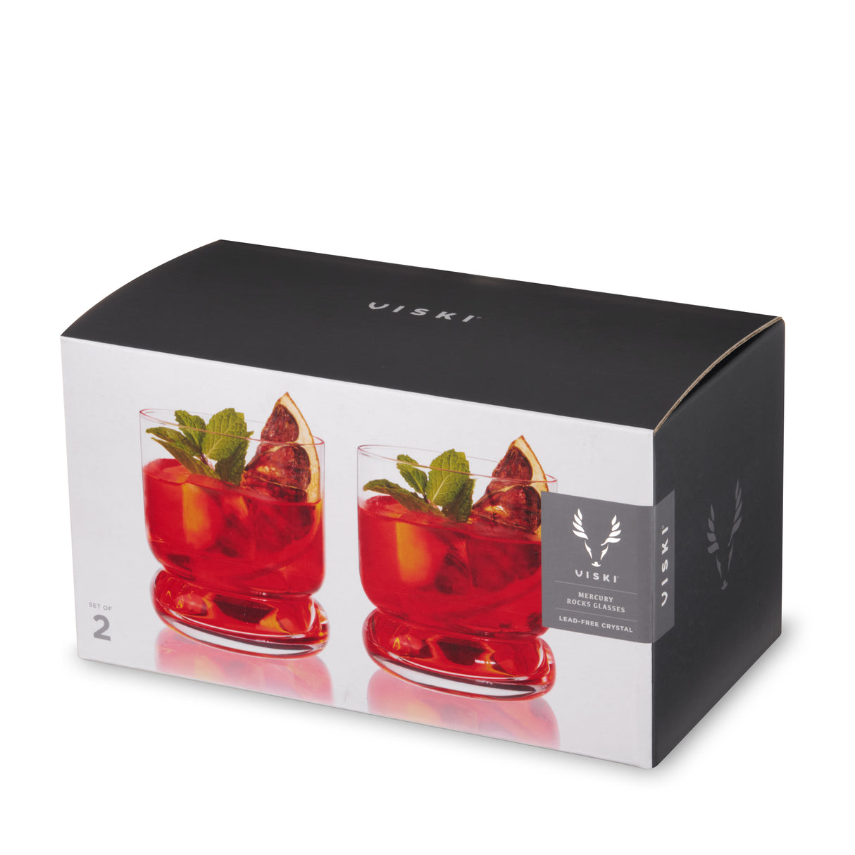 Mercury Crystal Rocks Glasses, Set of 2