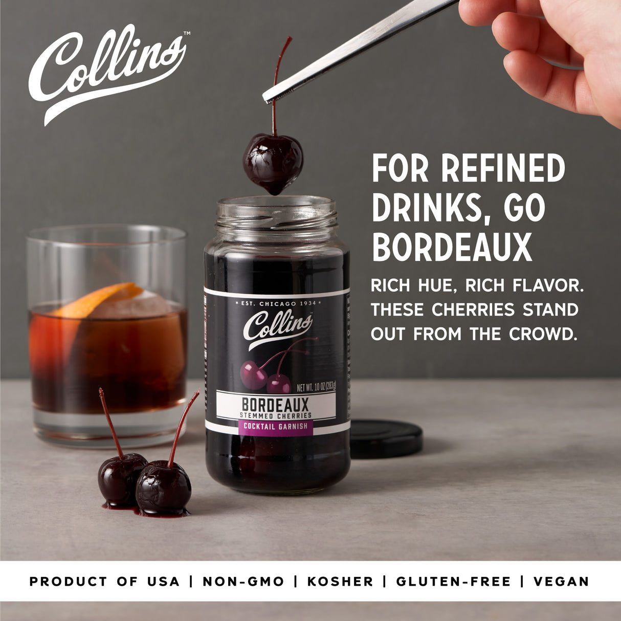 Stemmed Bordeaux Cherries, 10 oz
