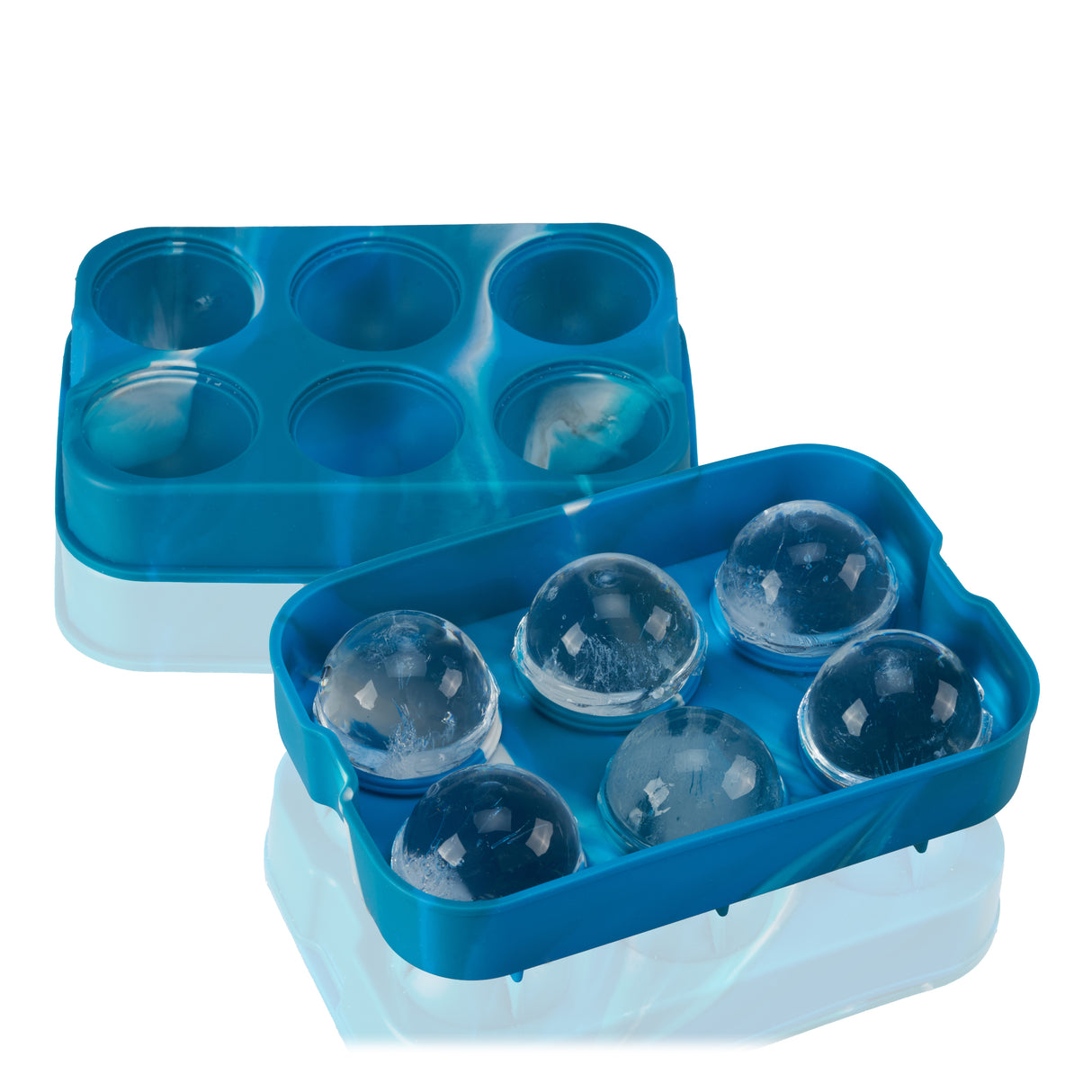 Silicone 2" Ice Sphere Mold in Blue Marble