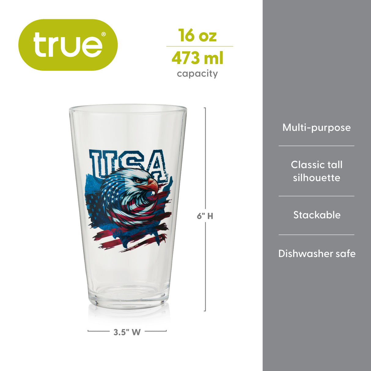 USA Eagle Pint Glass