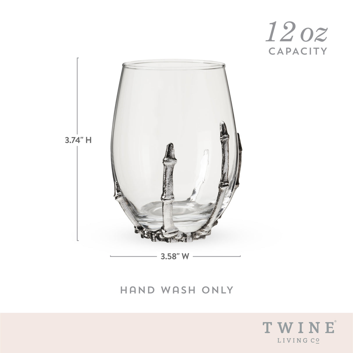 Skeleton Stemless Wine Glass