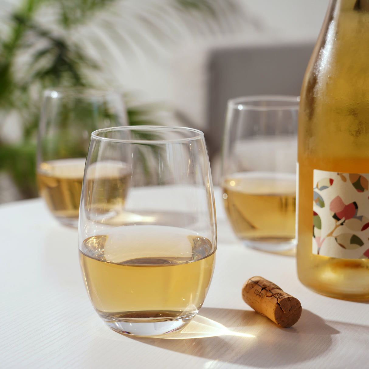 Chateau Stemless White Wine Glasses, Set of 4