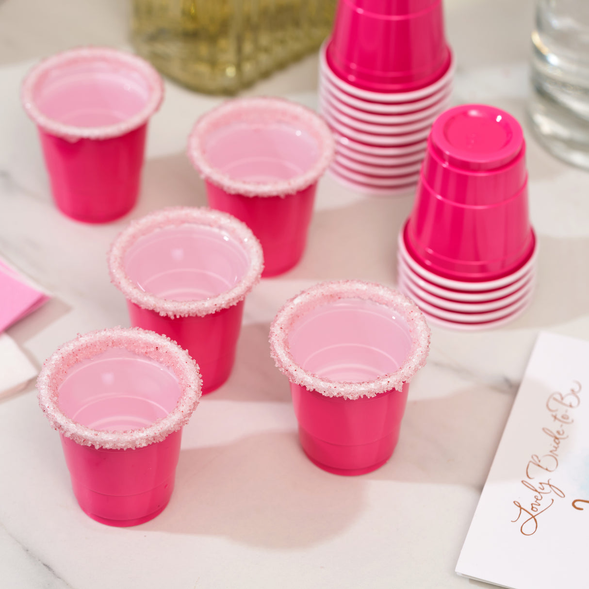 Party 1.75 oz Lil Pinks Mini Plastic Shot Cups, Set of 20