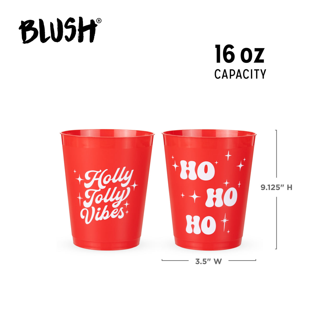 Holiday Vibes Red Cups, Set of 12